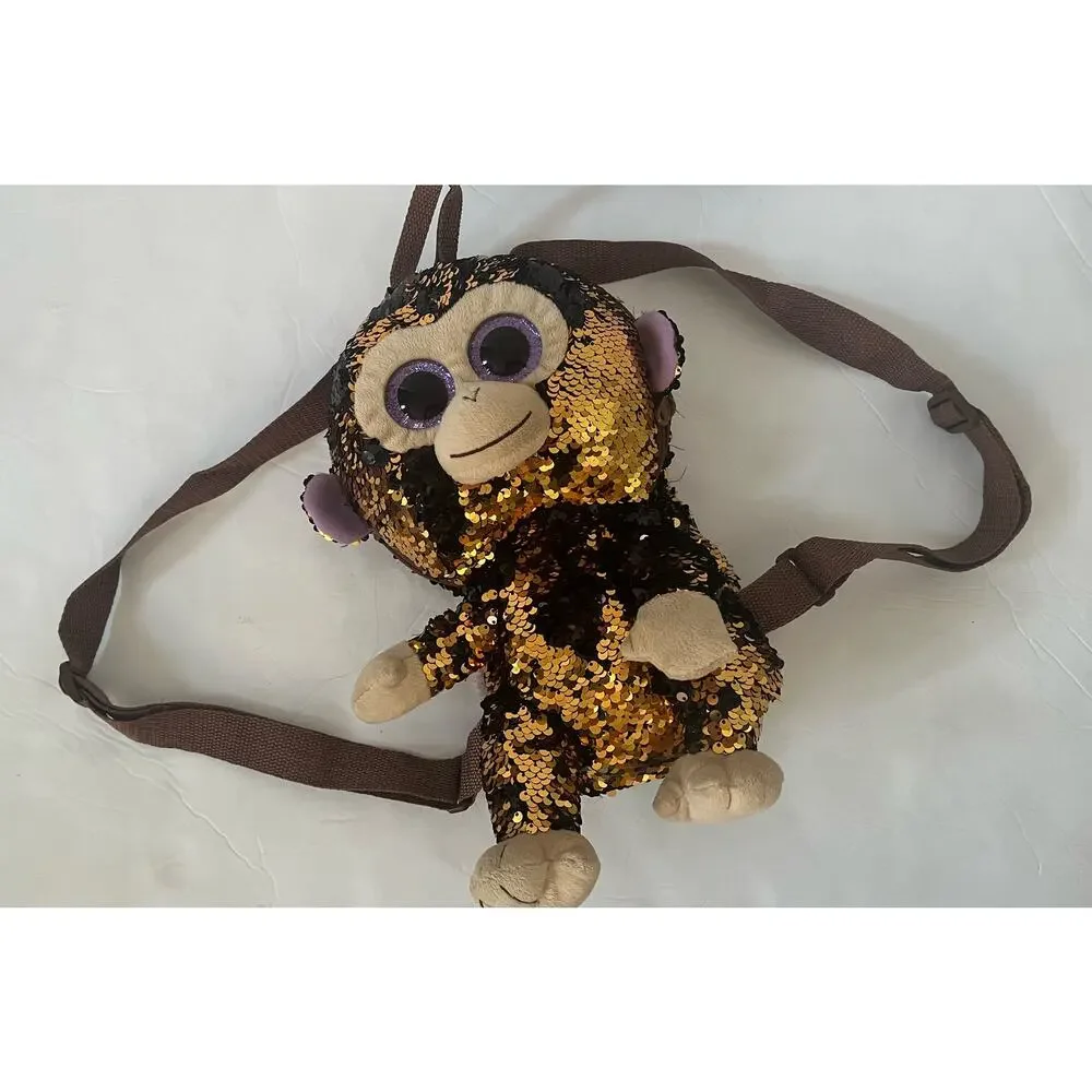TY Fashion Flippy Sequin Backpack - COCONUT the Monkey